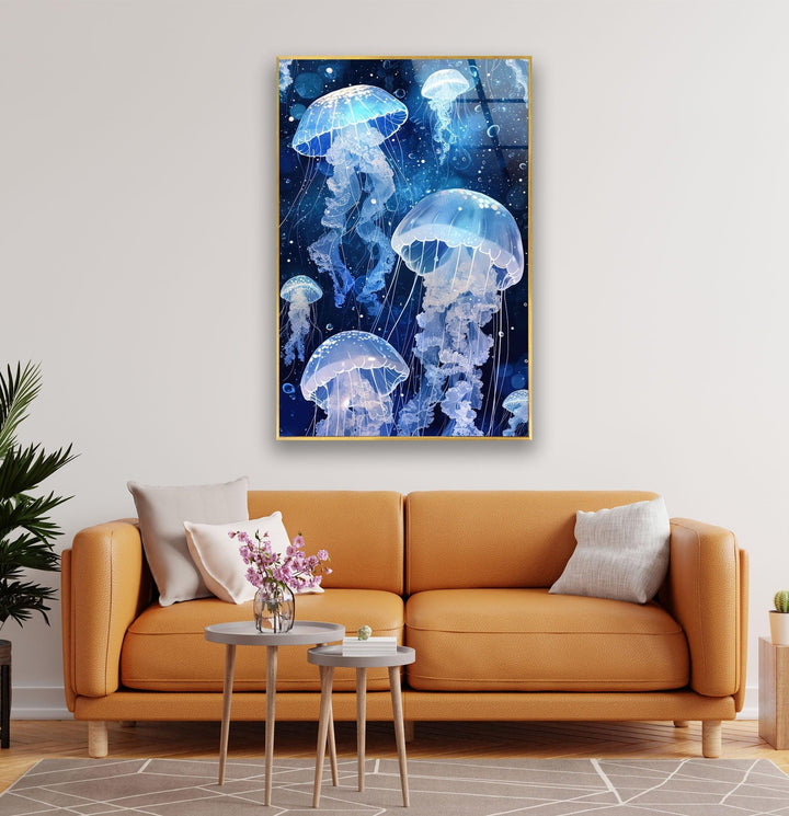 Arctic Jellyfishes Glass Wall Art large glass photo prints, glass wall photos
