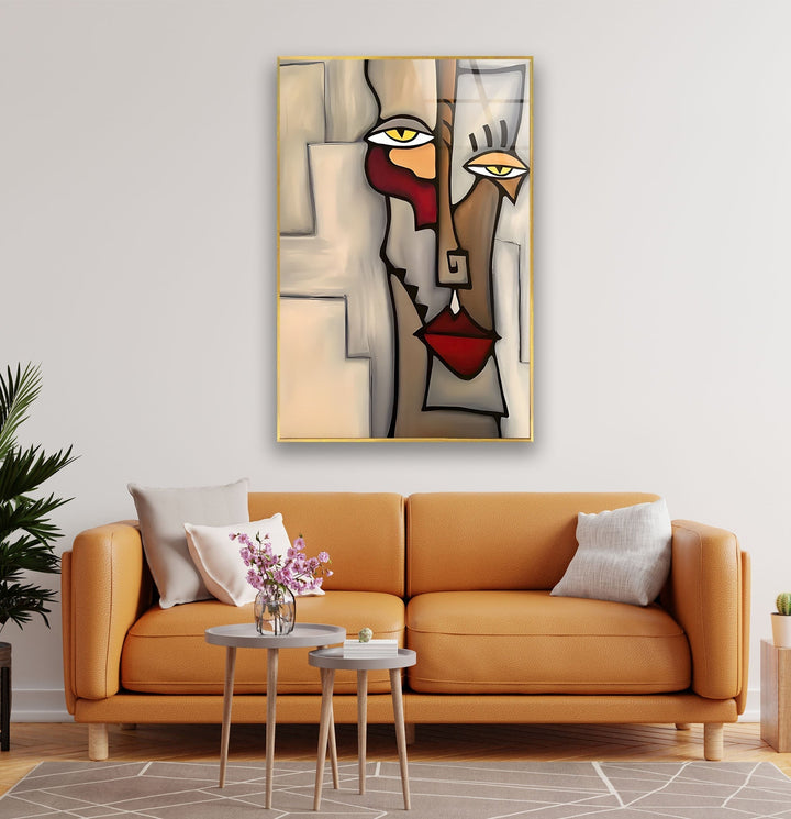 Picasso Abstract Figures Glass Wall Art large glass photo prints, glass wall photos
