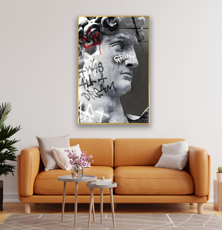 Marble Face Art Glass Wall Art photo print on glass, prints on glass wall art
