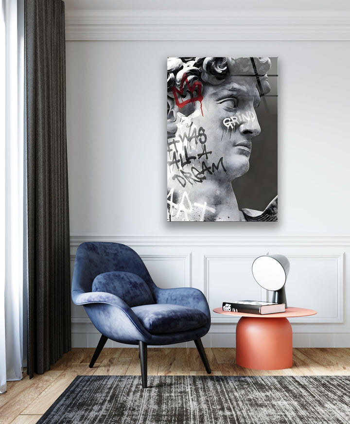 Marble Face Art Glass Wall Art custom glass pictures, glass art prints
