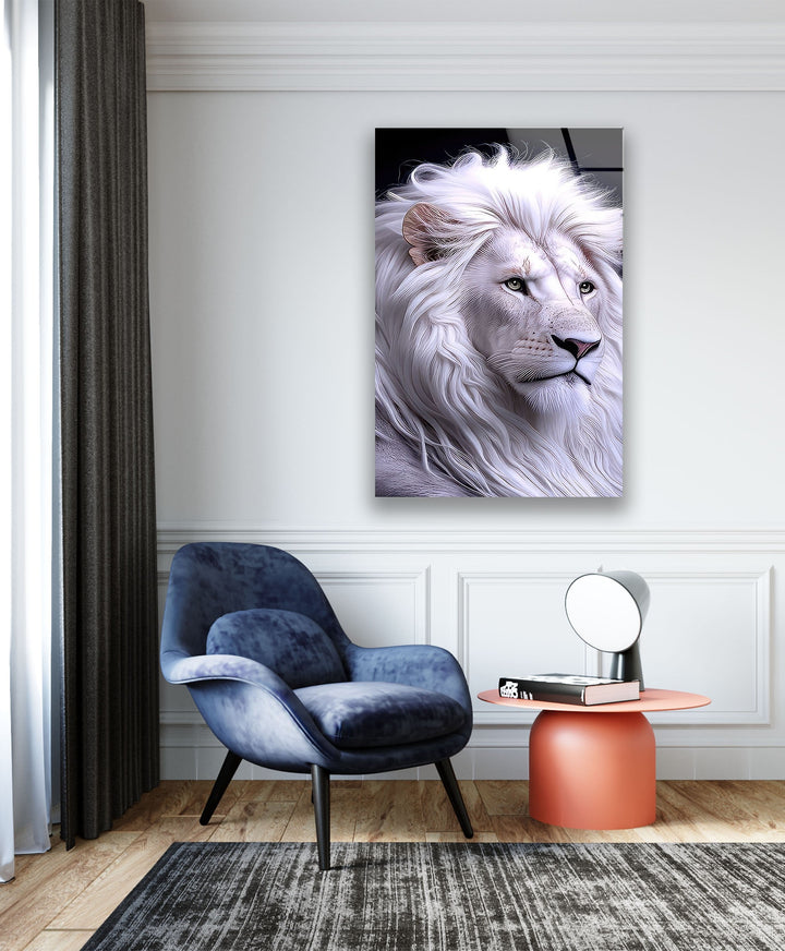 White King Lion Glass Wall Art glass image printing, glass prints from photos

