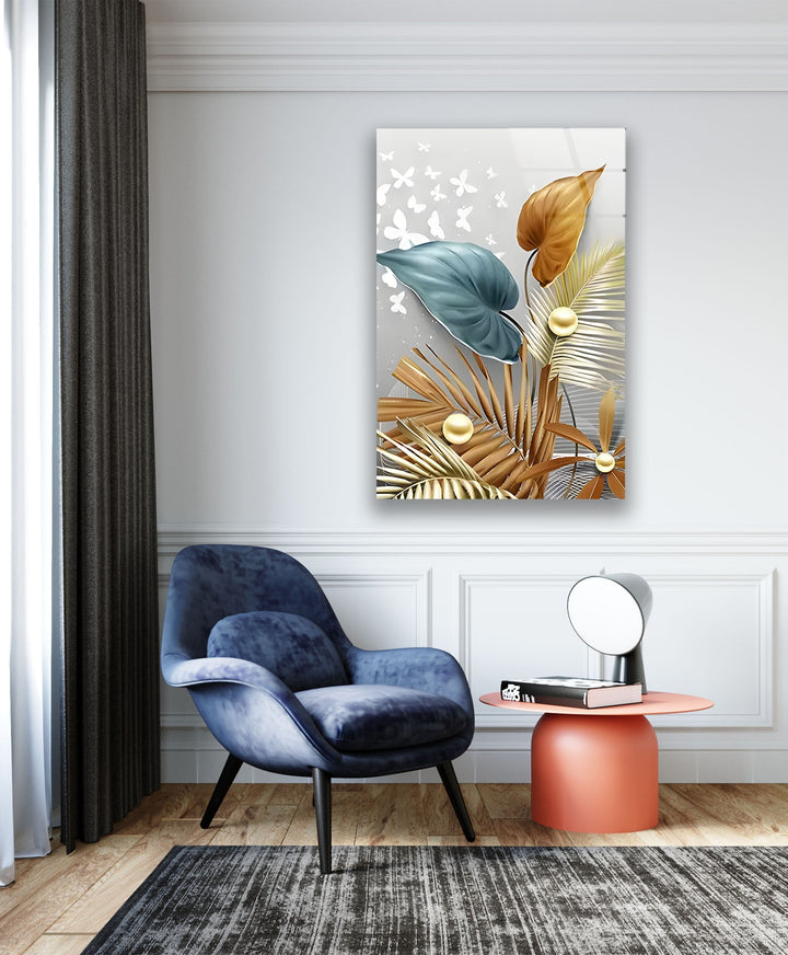 Boheme Art Brown Flower Glass Wall Art glass art painting, glass art for the Wall
