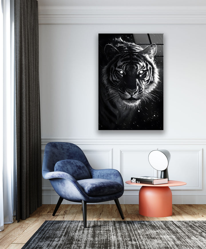 Black Tiger Glass Wall Art large glass photo prints, glass wall photos
