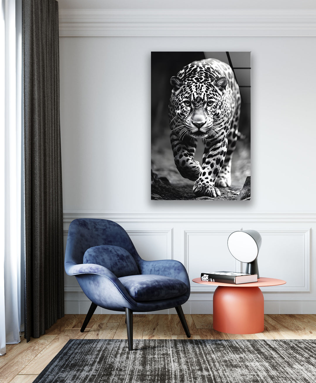White & Black Leopard Glass Wall Art glass wall decor, glass wall art decor

