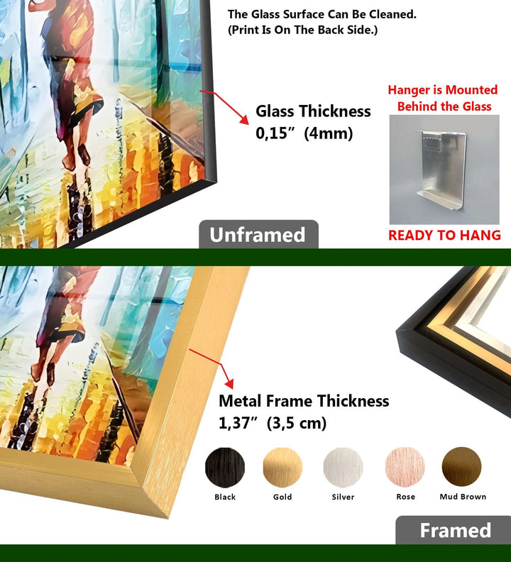 Farbige Farbe Frau Kunst Glas Wandkunst