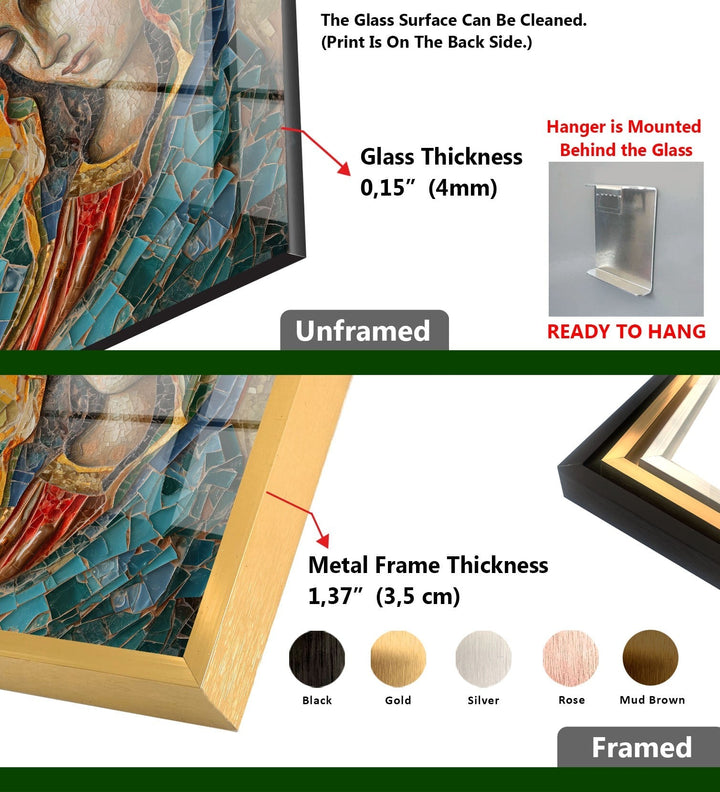 Saint Maria With Mosaic Glass Wall Art