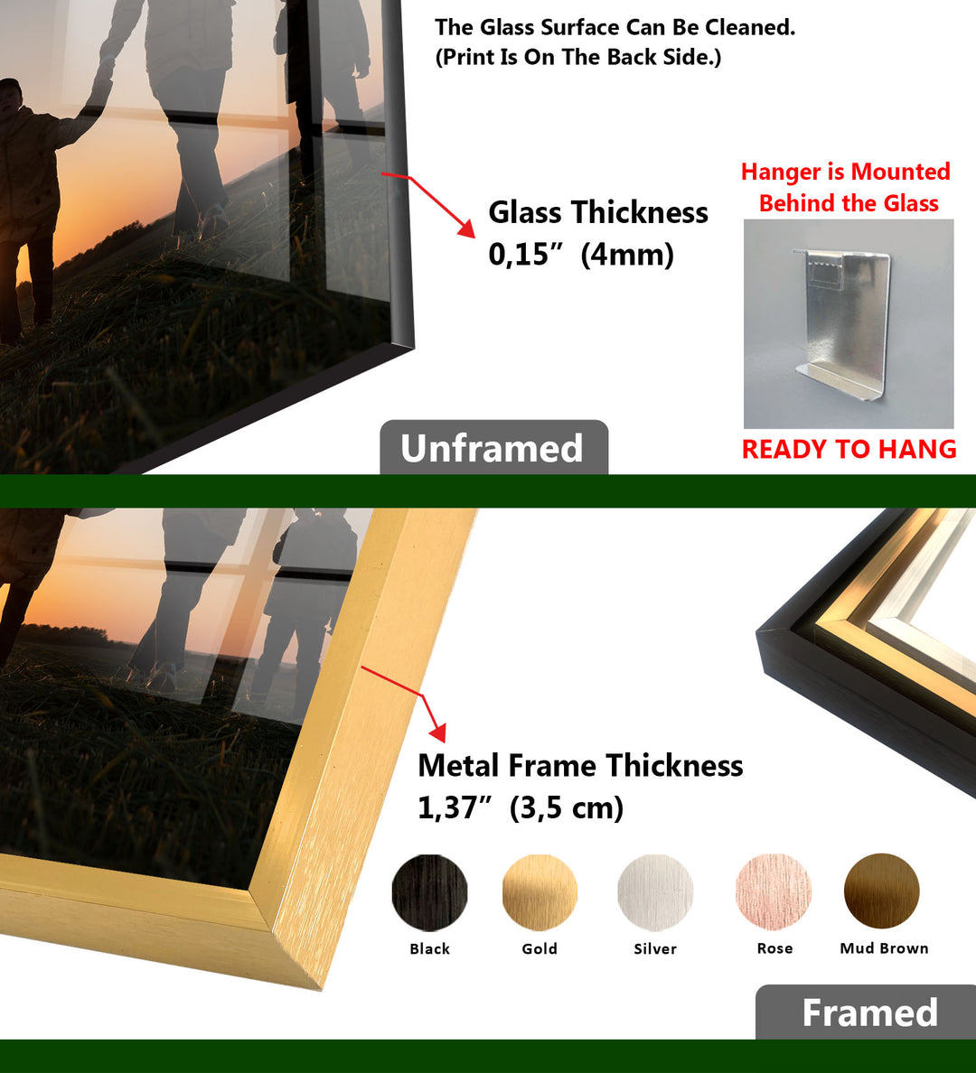 Framed Custom Landscape Glass Wall Art