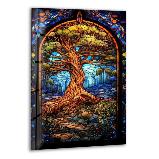 Life of Tree Art Glass Wall Art print picture on glass, Tempered Glass Wall Art