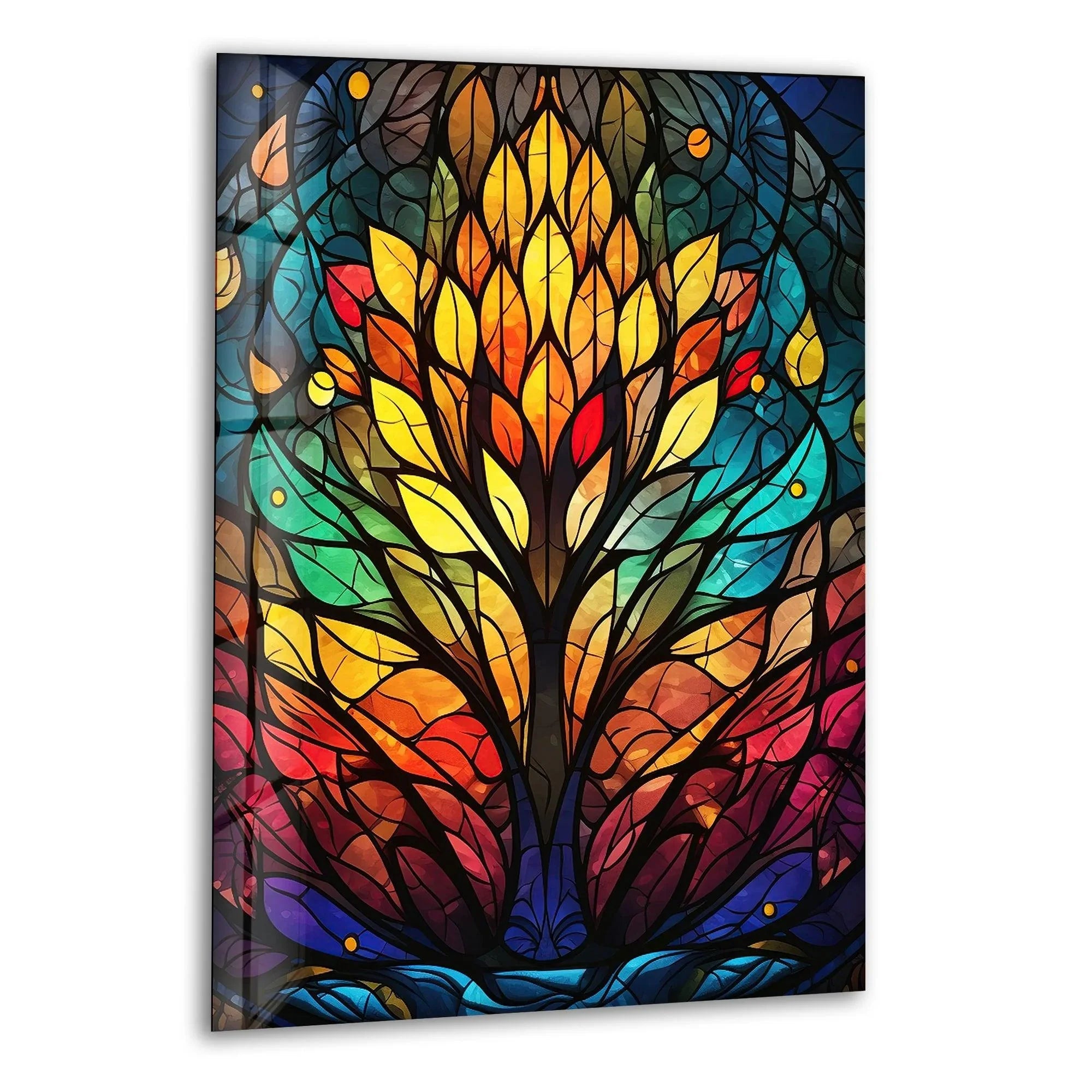 Radiant Bloom Yellow Tree Stained Wall Prints – MyPhotoStation