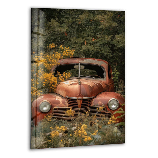 Rusty Car Cool Art Pieces & Glass Art Prints
