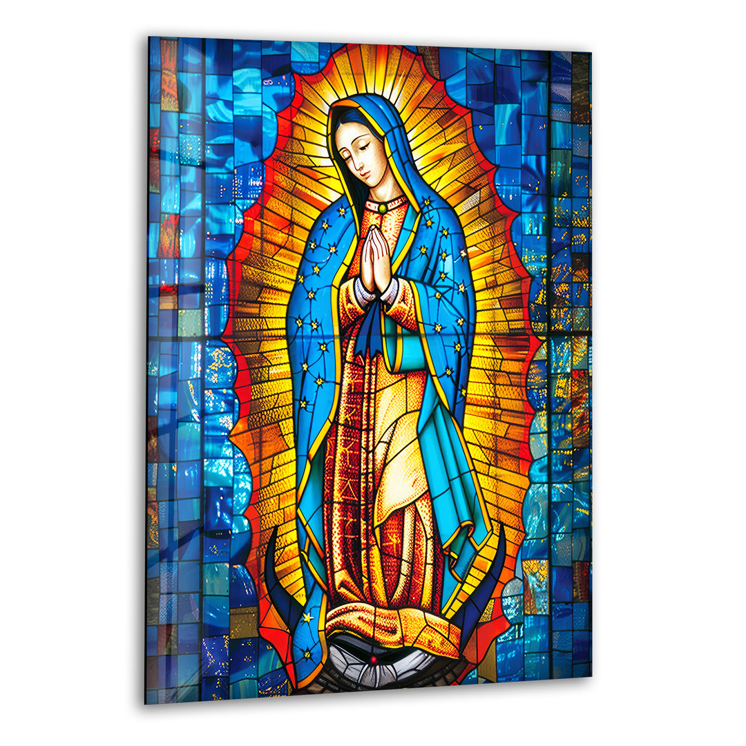Lady of Guadal Glass Wall Art picture on glass wall art, photos printed on glass
