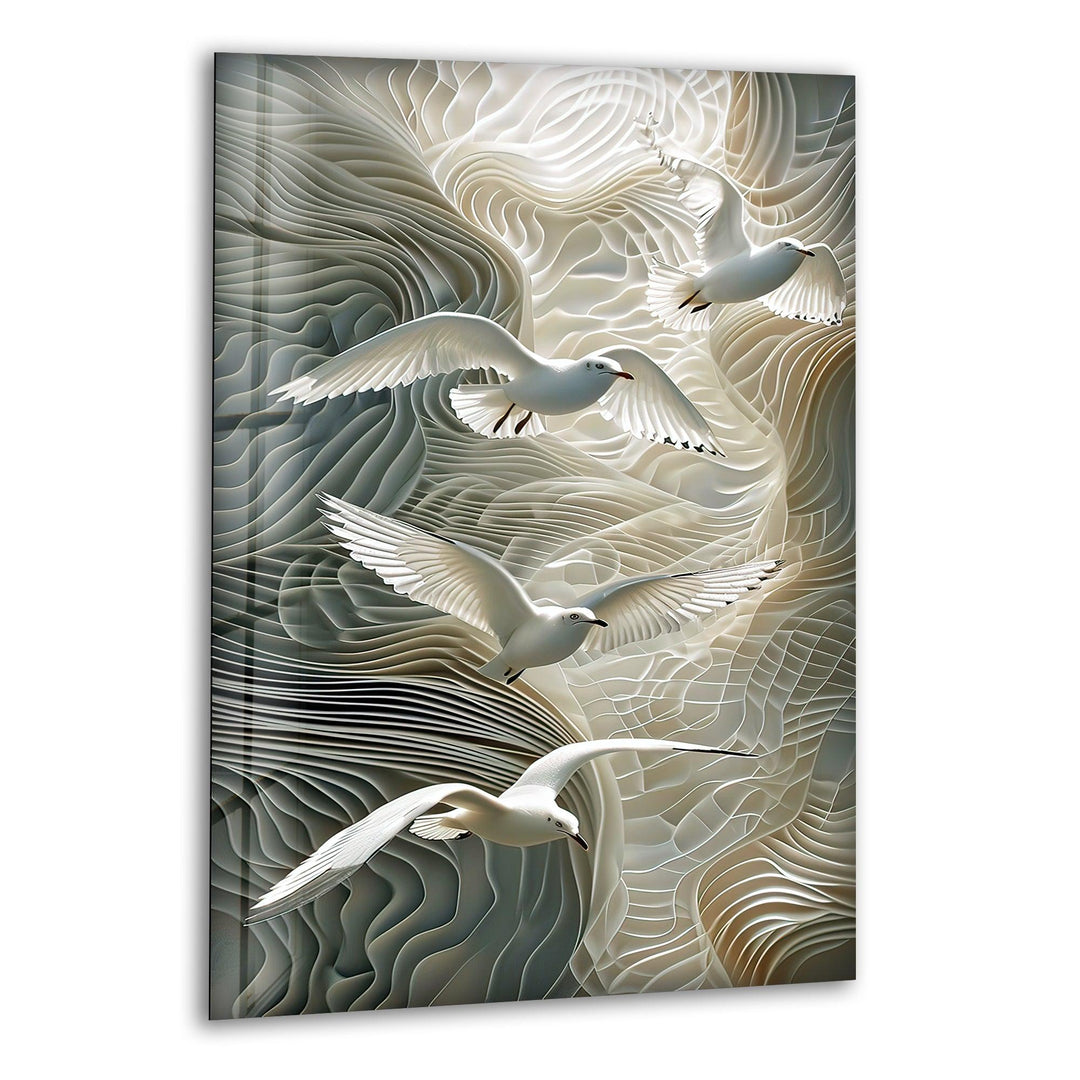 Birds Flying on Wall Glass Wall Art art glass wall art, glass wall art pictures