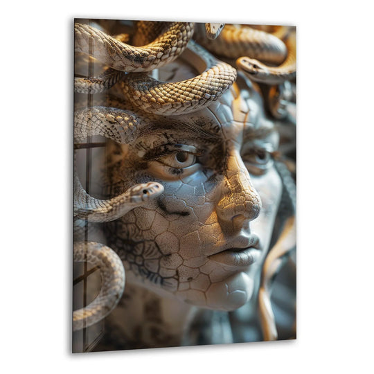 Greek Mythology Medusa Glass Photo Prints for Walls