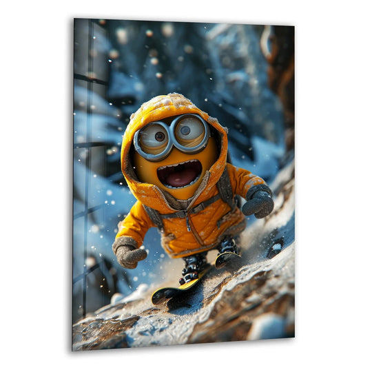 Undulating drifts of snow and rough-hewn rock create organic forms in this cute winter explorer character, adding depth to the best glass art.