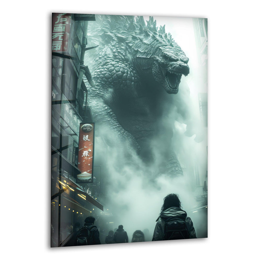 Godzilla Glass Wall Art Glass Print Wall Art Pieces