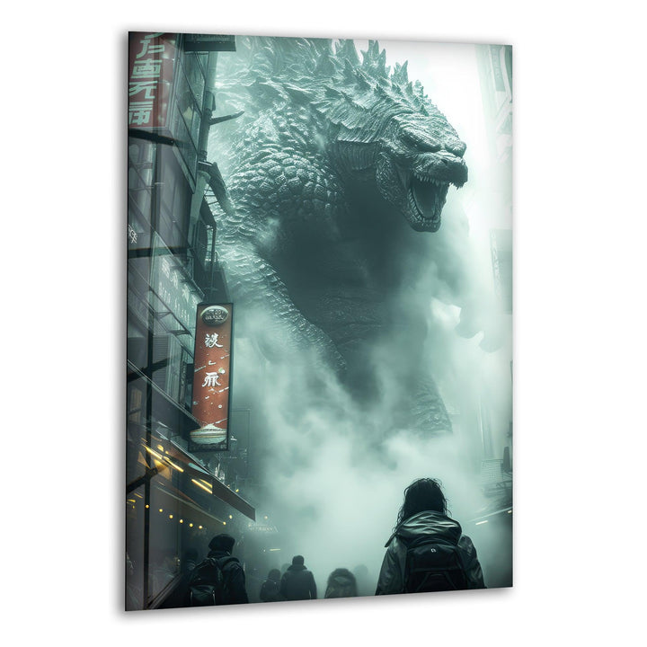Godzilla Glass Wall Art Glass Print Wall Art Pieces