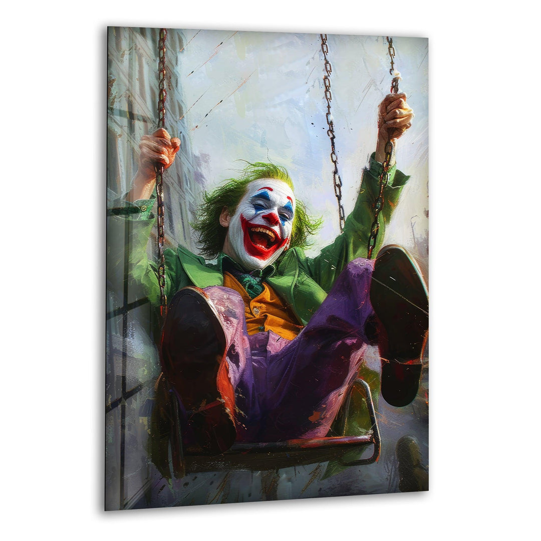 Swinging on a Swing Joker Glass Wall Art ,print picture on glass,Tempered Glass Wall Art
