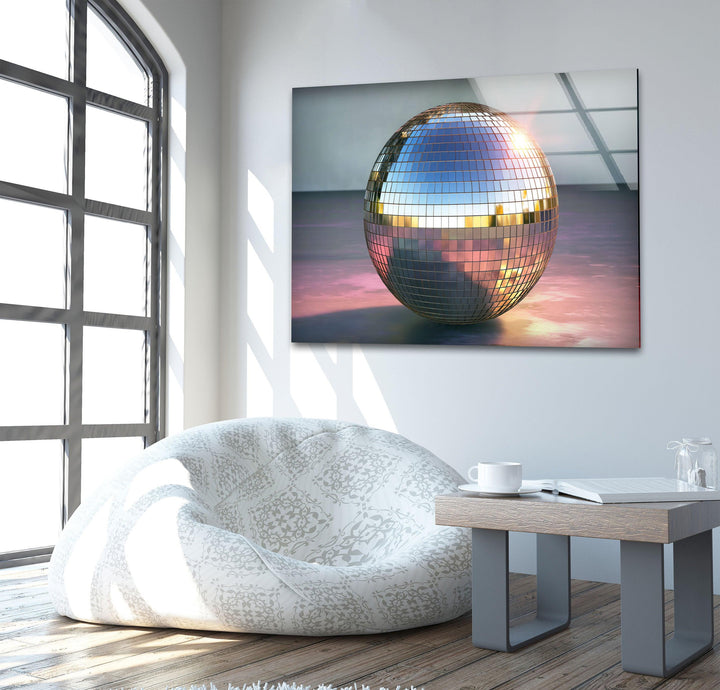 Glänzende Discokugel-Wandkunst aus Glas