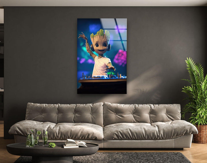 Dj Groot Glass Wall Art print picture on glass, Tempered Glass Wall Art
