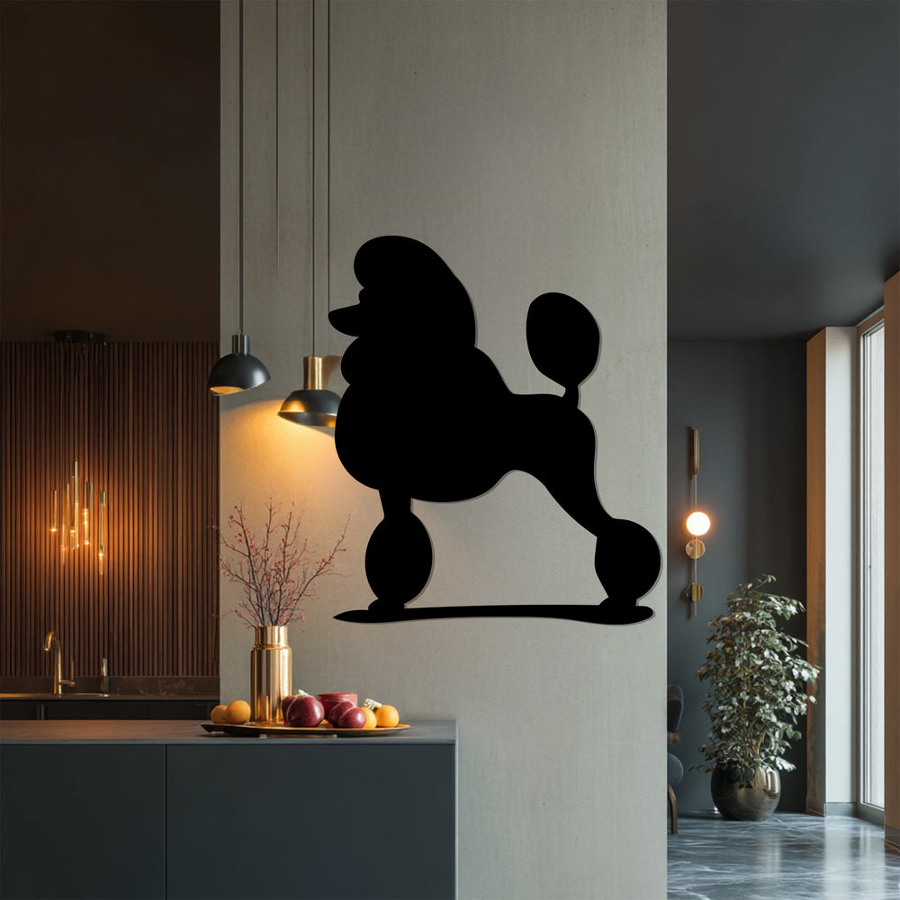 Poodle silhouette metal wall hanging modern minimalist style