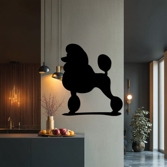 Poodle silhouette metal wall hanging modern minimalist style