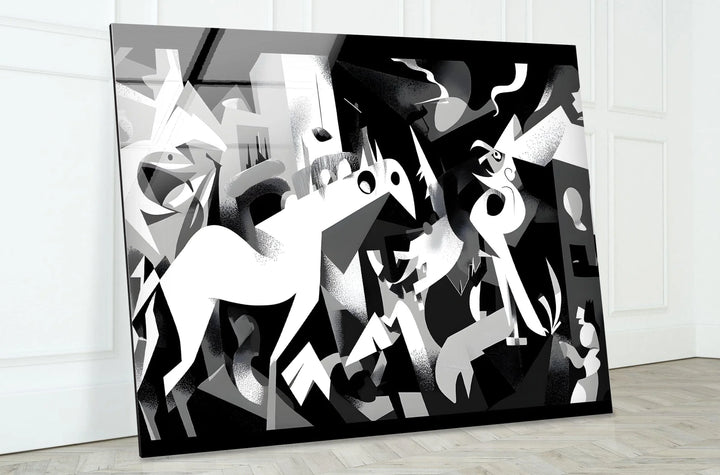 Abstract Cubics Art Glass Wall Art Glass Printing Wall Art, Print photos on glass