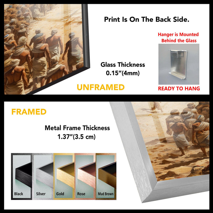 Building of Egyptian Pyramids Glass Wall Art, glass pictures for Wall, glass prints wall art