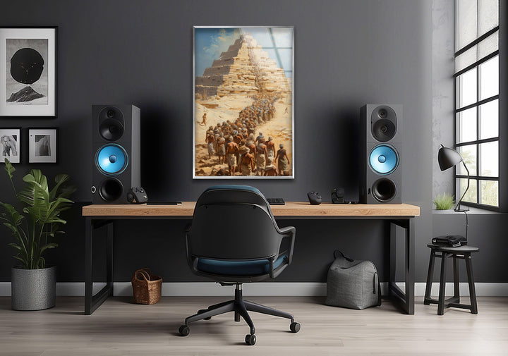 Building of Egyptian Pyramids Glass Wall Art, art glass wall art, glass wall art pictures