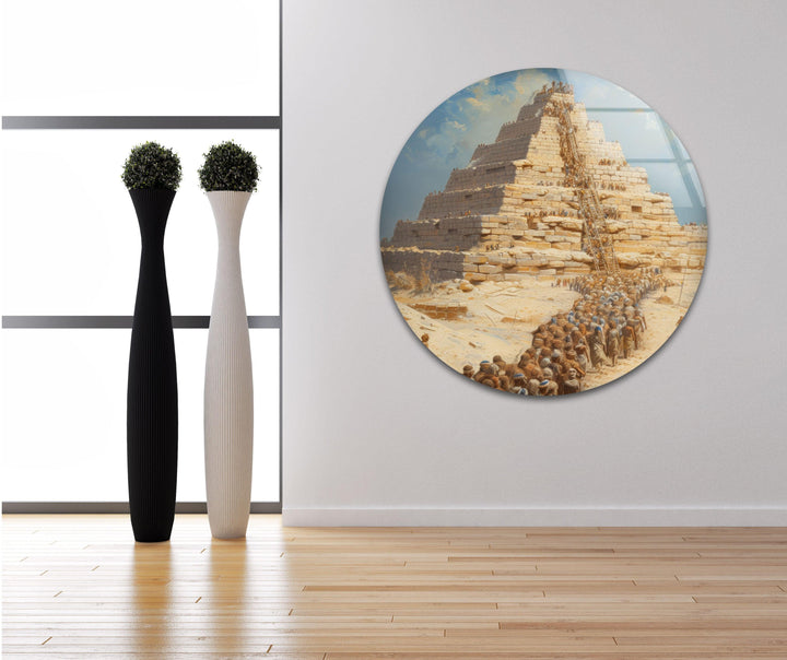 Building of Egyptian Pyramids Glass Wall Art, Glass Printing Wall Art, Print photos on glass