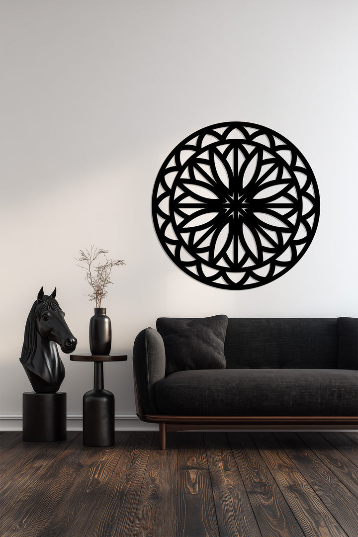 Sacred geometry metal wall art for artistic home decoration