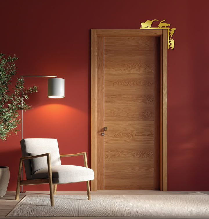 Cat lover wall art metal piece with climbing cats design