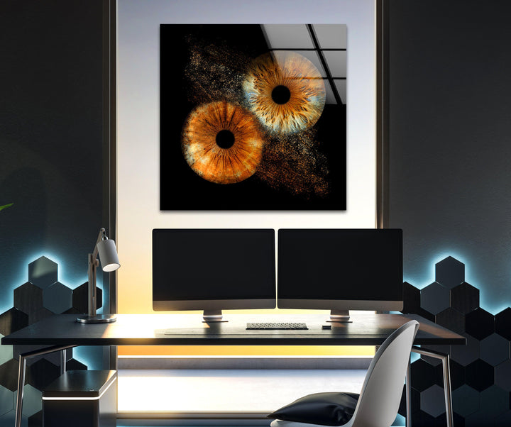 Vivid Brown Eyes Glass Wall Art glass photo prints, glass picture prints
