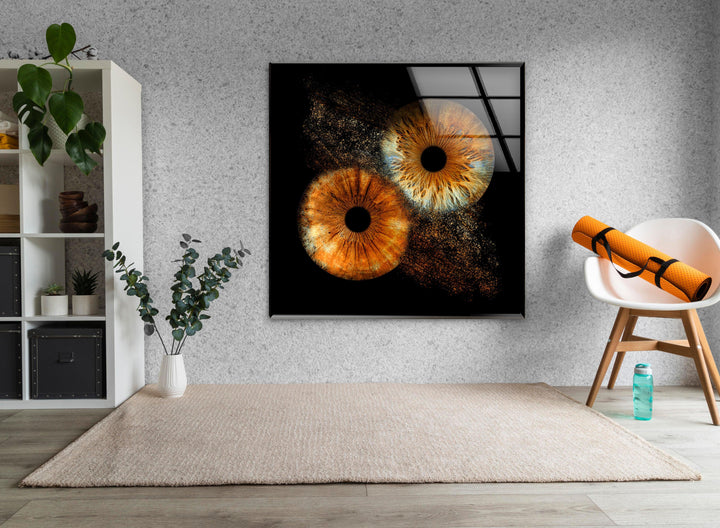 Vivid Brown Eyes Glass Wall Art Glass Printing Wall Art, Print photos on glass
