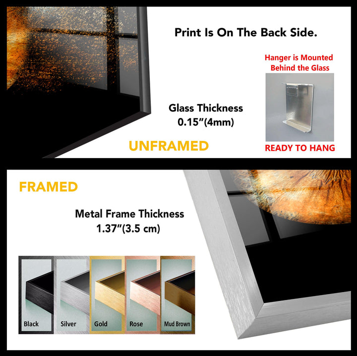 Vivid Brown Eyes Glass Wall Art