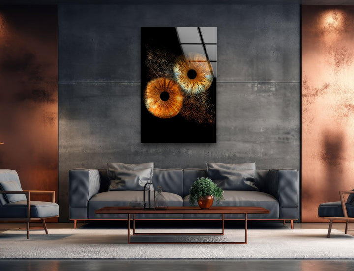 Vivid Brown Eyes Glass Wall Art glass pictures for Wall, glass prints wall art
