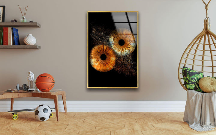 Vivid Brown Eyes Glass Wall Art photo print on glass, prints on glass wall art
