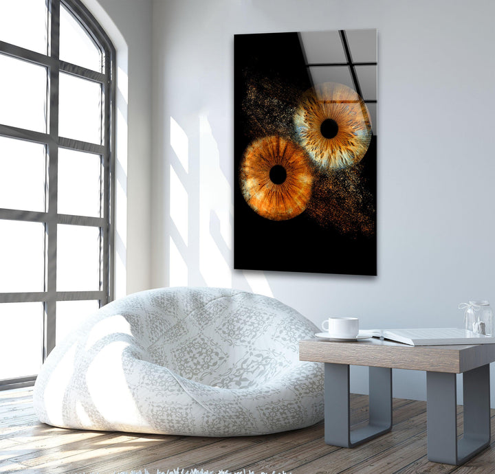 Vivid Brown Eyes Glass Wall Art large glass photo prints, glass wall photos
