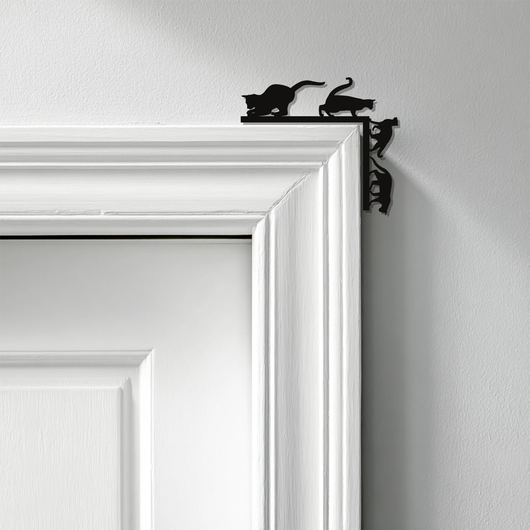 Playful feline metal wall decoration for modern homes