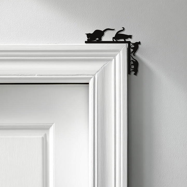 Playful feline metal wall decoration for modern homes