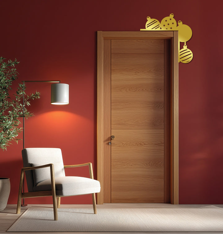 Modern metal wall art with Christmas ornament design