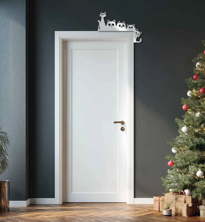 Black cats metal wall décor for shelf or fireplace