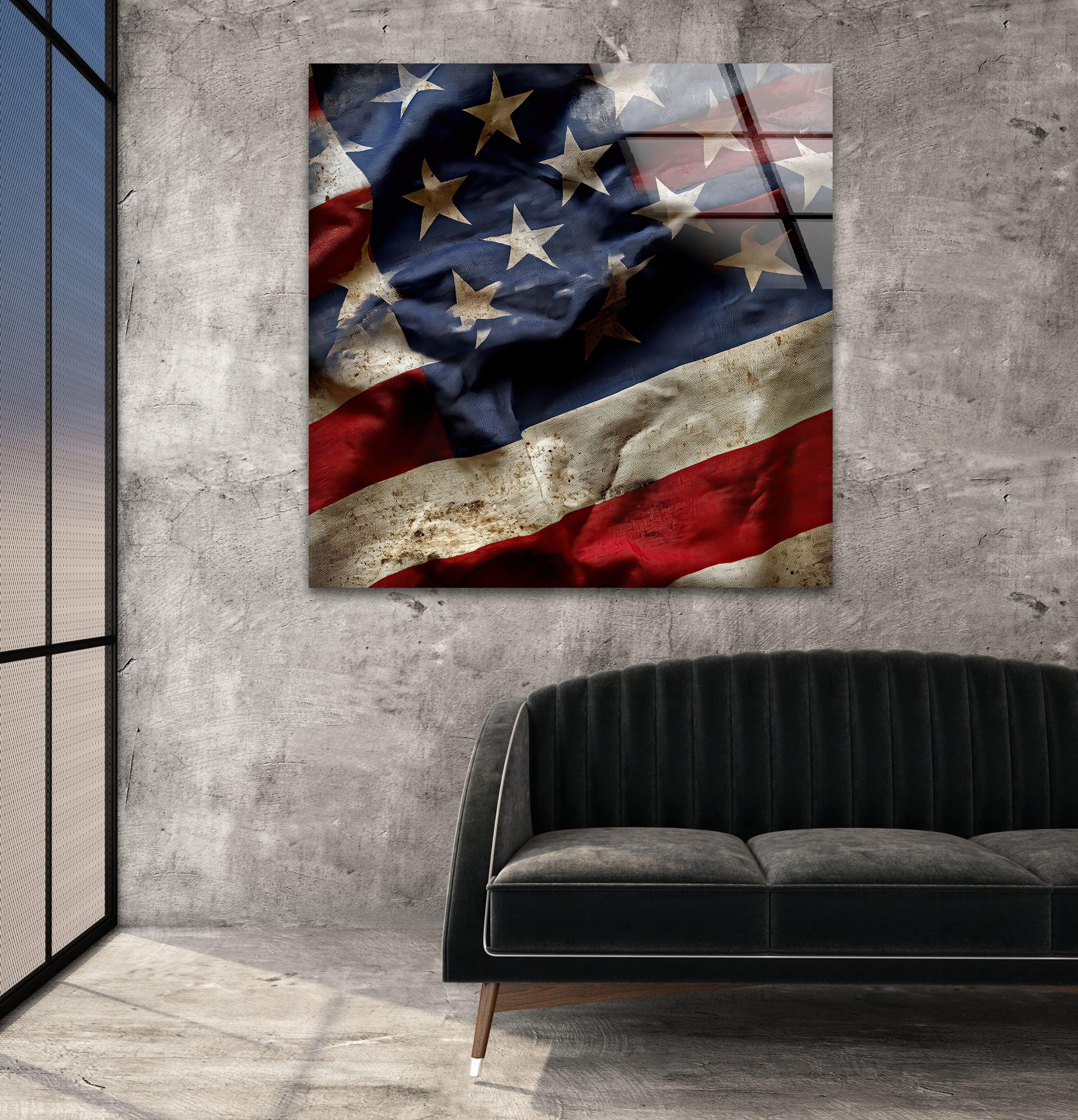 Old American Flag Wall Art – Timeless Patriot Decor – MyPhotoStation
