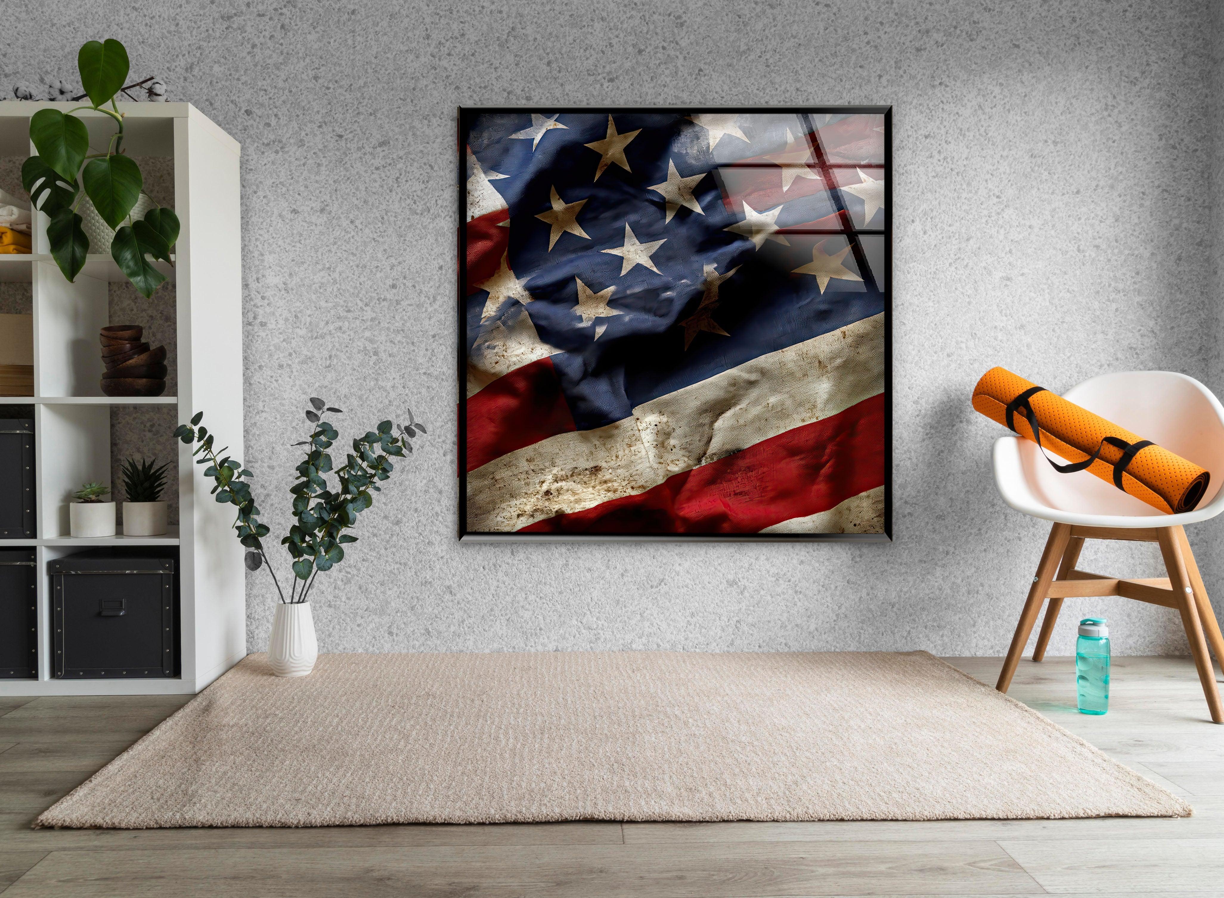 Old American Flag Wall Art – Timeless Patriot Decor – MyPhotoStation