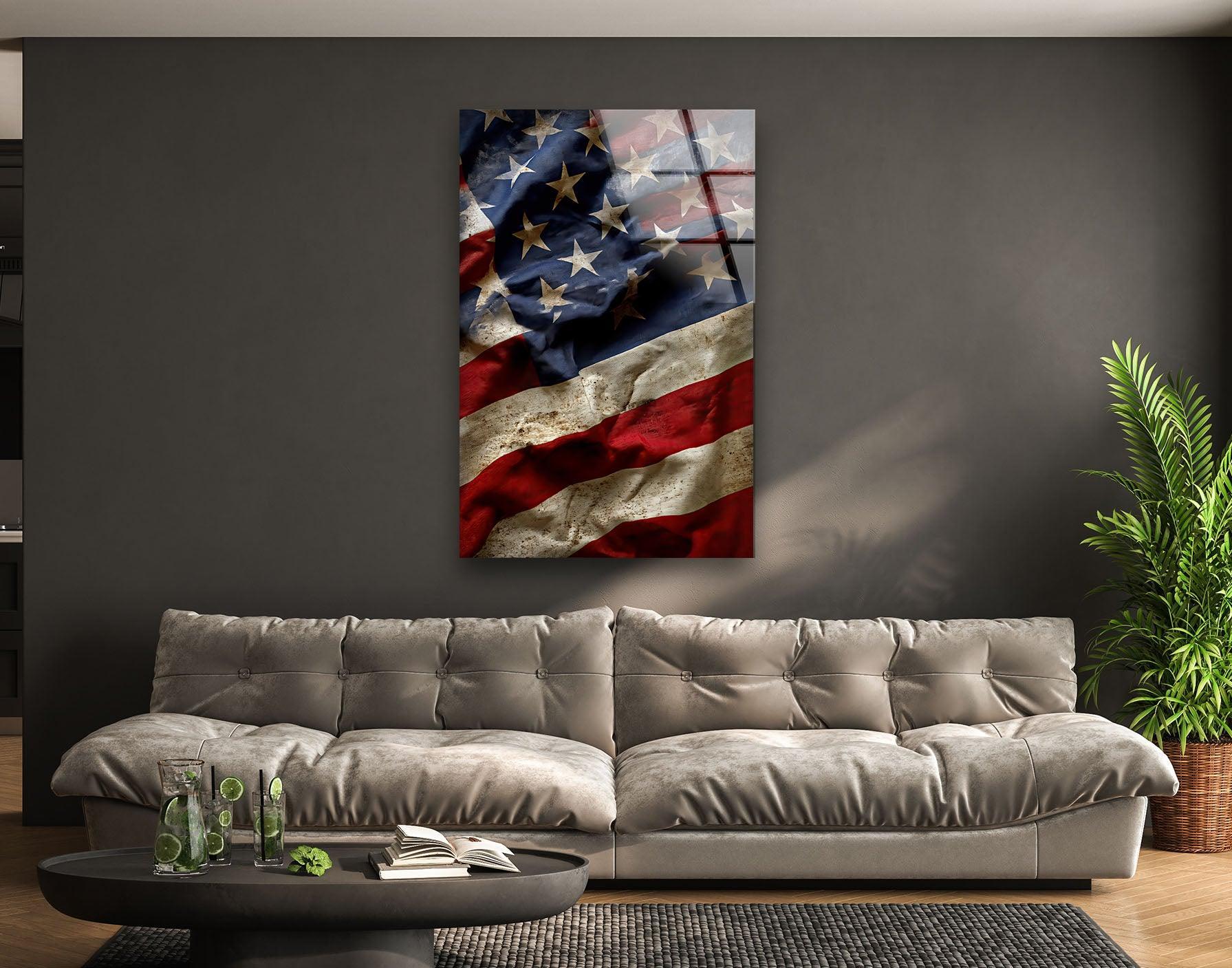 Old American Flag Wall Art – Timeless Patriot Decor – MyPhotoStation