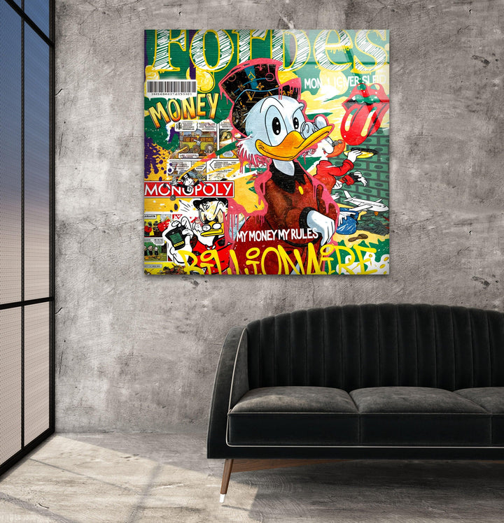 Forbes Billionaire Duck Glass Wall Art glass pictures for Wall, glass prints wall art
