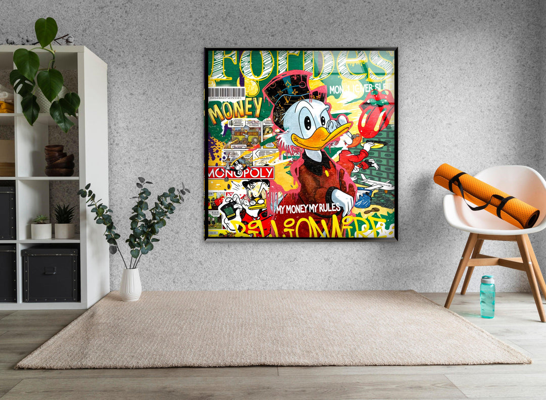 Forbes Billionaire Duck Glass Wall Art custom glass pictures, glass art prints
