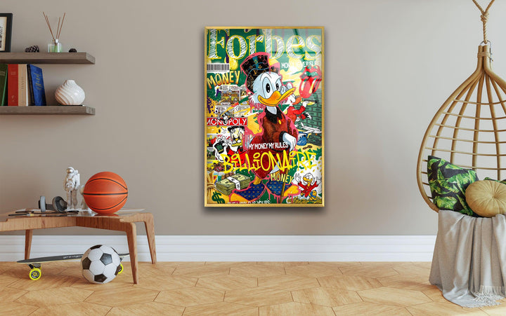 Forbes Billionaire Duck Glass Wall Art print on glass, glass printed photos
