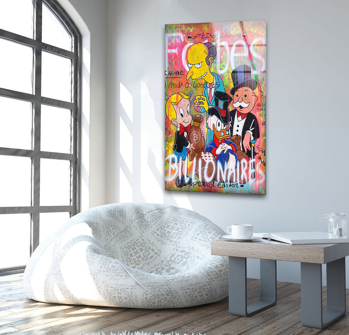 Forbes Billionaires Glass Wall Art print picture on glass, Tempered Glass Wall Art
