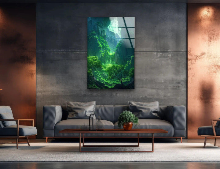 Mystical forest artwork bringing a sense of tranquility and adventure into any space.
