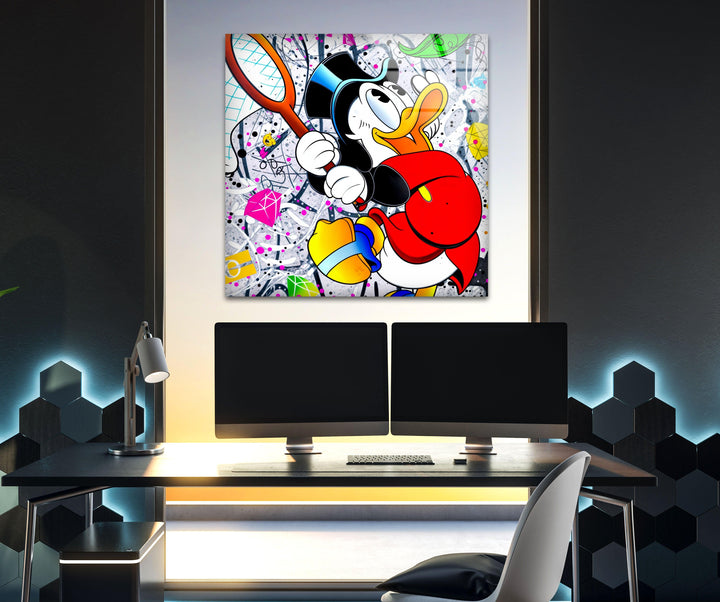 Funny Duck Glass Wall Art glass pictures for Wall, glass prints wall art
